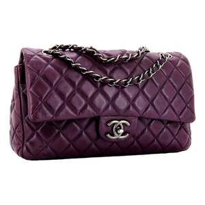 Chanel Classic Flap Purple Soft Lambskin Chain Shoulder